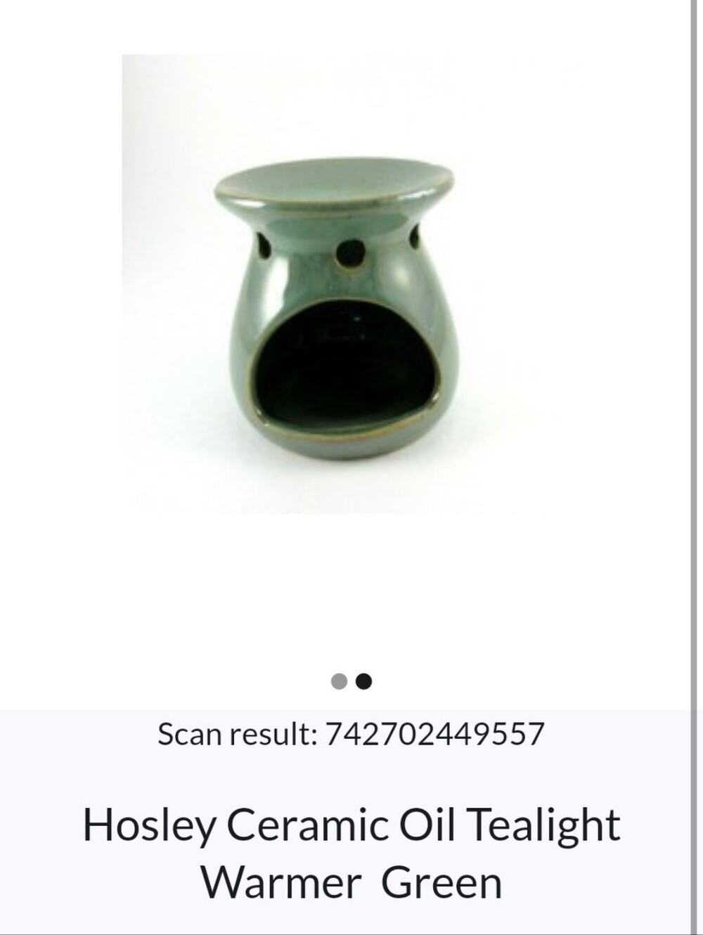 Expressions Green Ceramic Oil Tealight Warmer
